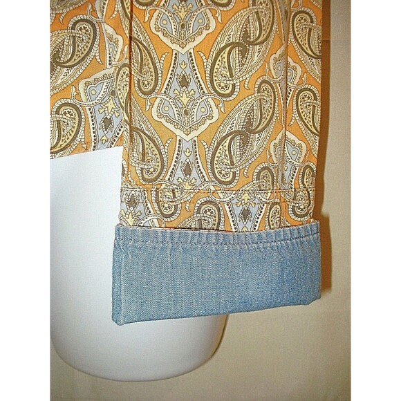 Tommy Hilfiger Jeans Blouse Flip Cuff Snap Front Shirt Womens Size L - Picture 4 of 8